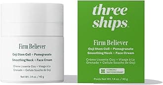 - Three Ships - Firm Believer Goji Stem Cell + Pomegranate Smoothing Neck + Face Cream | Moisturize, Smooth, Tone Skin | Cruelty-Free, Vegan, Paraben-Free, Sensitive Skin Safe (1.4 oz | 40 g)