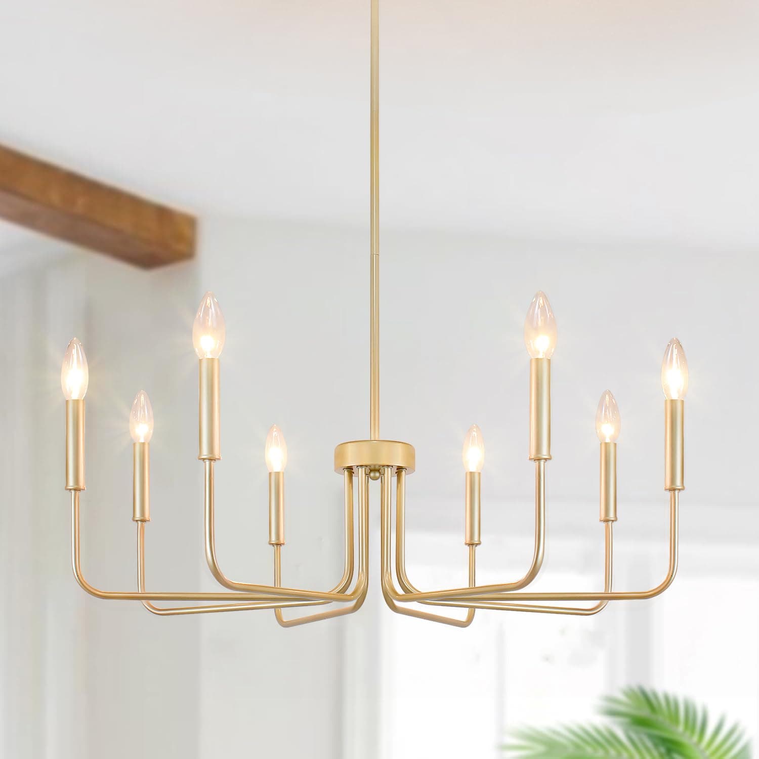 29.13“ 8 Light Gold Chandelier