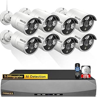 4K 130° Ultra Wide-Angle 2-Way Audio 8MP Wired Dome PoE IP Cameras for Home Security Outdoor Camera System DVR Kits, Smart PIR Detection,DVR Kits (8Cams-3TB)