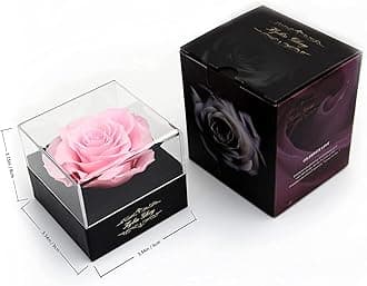 Kylin Glory Fresh Cut Flower Preserved Rose for Women Mom Wife Girlfriend - Flower Gift Real Rose Decor for Mother's Day Valentine's Day Wedding Party Celebration Birthday Anniversary (Pink)