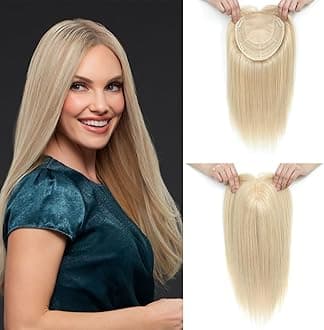 Hair Toppers for Women Real Human Hair,Hairs Toppers for Women No Bangs Top Hairs Extensions/Pieces for Thinning Haisr Upgrade Big Base 16inch