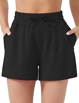THE GYM PEOPLEWomen's Drawstring Sweat Shorts High Waisted Summer Workout Lounge Shorts with Pockets
