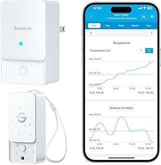 Wi-Fi Gateway Thermometer Hygrometer H5107, Outdoor Indoor Wireless Temperature Humidity Sensor Monitor with Remote APP Notification Alert, 1312ft/400m Monitoring Range, IP 65 Waterproof
