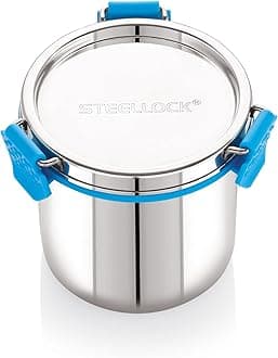 STEELLOCK PRO Stainless Steel Container/Dabba with Steel Lid Airtight for Food Storage, Easy to Carry, Leak Proof and Stackable (SLP-123/500 ML).