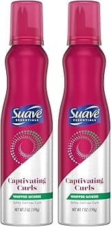 Suave Whipped Mousse - Captivating Curls for Wavy and Curly Hair, Anti-Frizz Styling Product for Flexible, Crunch-Free Styles, 7 oz (Pack of 2)