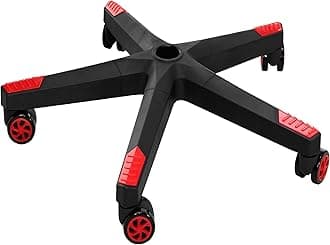 Frassie 28 inch Nylon Gaming Chair Base Replacement with 5 Casters, Heavy Duty Office Chair Base Part (Red)