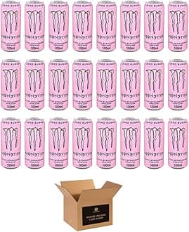 Monster Energy Drink Flavours | Juiced, Zero Sugar, Ultra, Monarch, Fiesta Mango, Strawberry Dreams, VR46, Punch | High Caffeine Sports Energy Drink | 500ml (Pack 24, Ultra Strawbery Dreams)