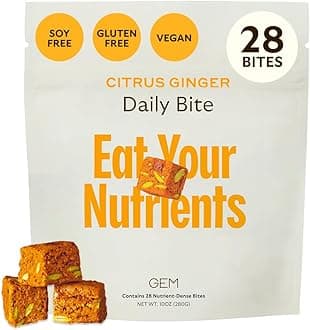 Daily Bite for Women & Men, with 20+ Vitamins, Minerals & Superfoods Like Zinc, Vitamin D, B-Complex, K, Turmeric, Fiber & Prebiotics, Beta Glucan GLP-1 Support & Immunity (Citrus Ginger,28 count)
