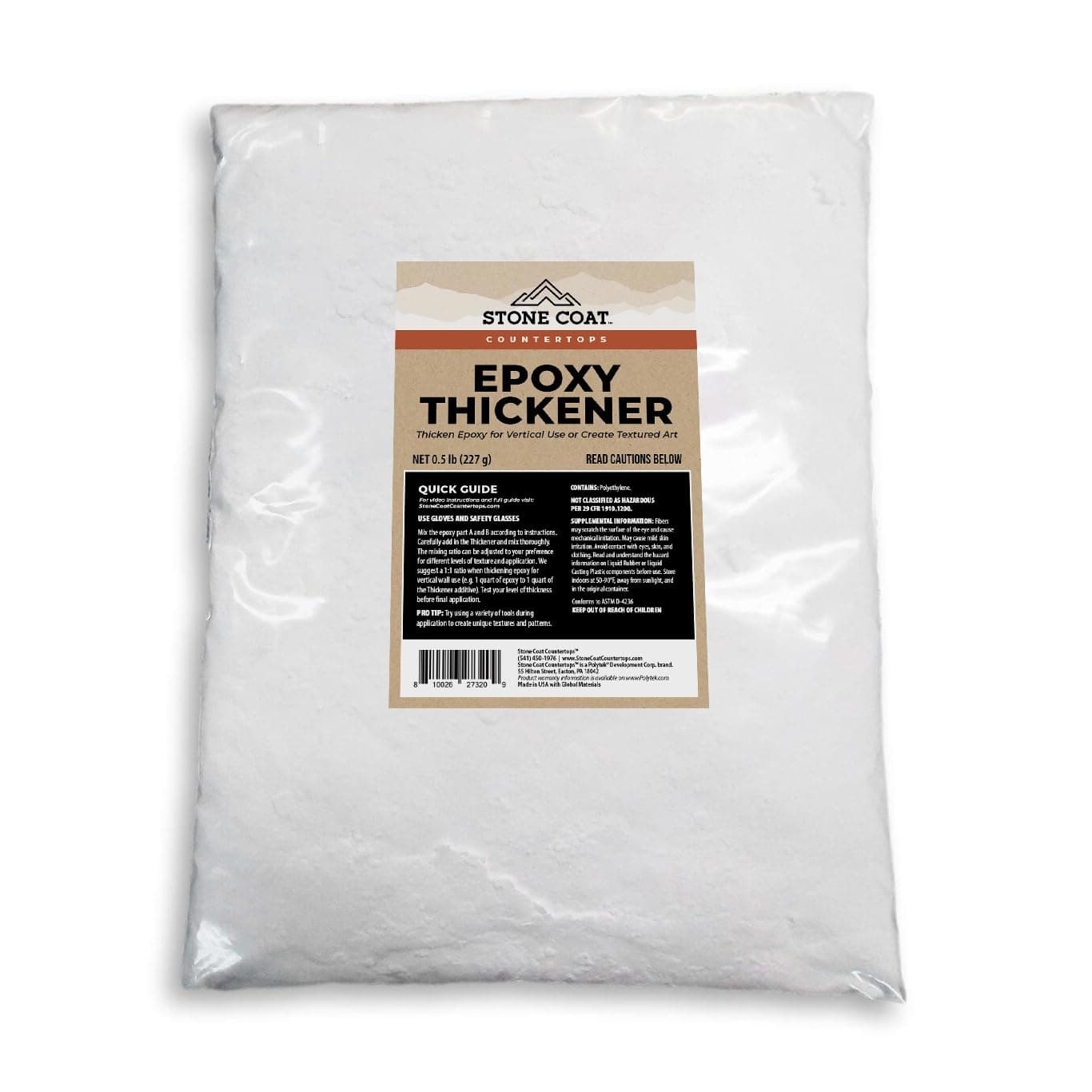 Epoxy Thickener (0.5 lb) Thickening Agent for Vertical, Sloped, and 3D Epoxy Projects, Boosts Bond Strength for MDF, Plywood, and Seaming, Non-Hazardous and Made in the USA