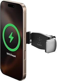 Belkin Car Vent Mount, Black and Silver, Phone Stand for iPhones, Samsungs, LGs & Most Smartphones, Adjustable to Fit 5.5-Inch Screens