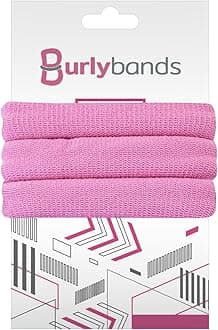 Burlybands Large Hair Ties for Thick Heavy or Curly Hair. No Slip No Damage Seamless Ponytail Holders Scrunchies Sports Thick Hair Ties. Women's Hair Elastics-Bands (Pink 3 Piece)