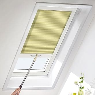 MiLin Skylight Shades, Skylight Blinds, Cordless Cellular Shades, Blinds for Windows, Window Shades Suitable for Roof Inclined Plane Room Windows - Custom Cut to Size, Light Filtering Sulphur