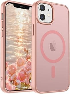 SUPFINE Magnetic for iPhone 12 Case/iPhone 12 Pro Case (Compatible with MagSafe) (Military Grade Drop Protection) Slim Translucent Matte Shockproof with Anti-Fingerprint Phone Case,Pink