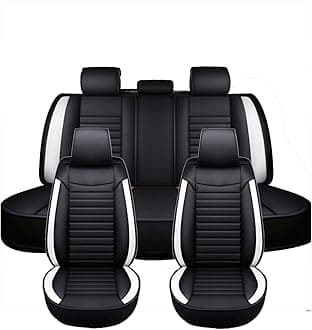 Car Seat Covers Full Set for Suzuki Jimny 2007-2024 2025，Universal Fit 5 Breathable, Waterproof, Durable, with Anti - Slip Design Full Set (2 Front + Rear Bench)(White)