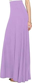 Lock and Love Women's Casual Comfy Stylish High Waist Flare Long Maxi Skirt – Available in Print & Solid Options