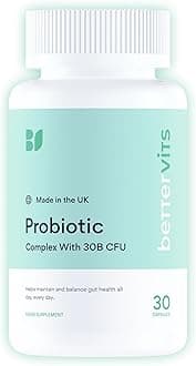 – Bettervits Probiotics for Gut Health | 30 Billion CFU for Adults | Bloating Relief & Complete Gut Repair | with Acidophilus, Prebiotic Inulin, Vitamin B12 & Lactobacillus | 30 Capsules
