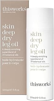 THISWORKS Skin Deep Dry Leg Oil – 100% Natural Body Oil Moisturizer with 13 Essential Oils & 6 Cold-Pressed Plant Oils, Hydrates & Nourishes Dry Skin, 5 oz / 150ml