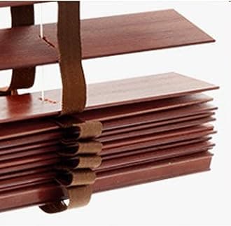 Blackout Venetian Blinds, Real Wood Blinds for Windows, Indoor and Outdoor Horizontal Blinds, 60/70/80/90/100/110cm Wood Venetian Shades,WxH-60x91cm/24 * 36in