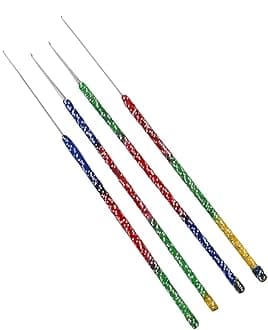 Embroiderymaterial Multicolour Aari Embroidery Needles Kit (Pack of 4) – Used for Beadings, French Wire & Thread Embroidery with Comfortable Thread-Wrapped Iron Handles for Hand Embroidery, Jewelry, & DIY Crafts