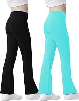 Girls Flare Leggings High Waisted Bell Bottoms Gym Active Bootcut Yoga Pants for Kids Teen