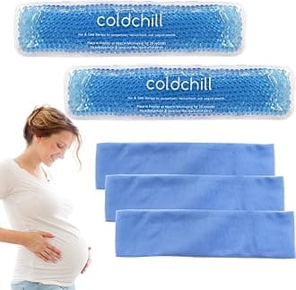 coldchill Reusable Perineal Ice Packs for Postpartum & Hemorrhoid Pain Relief, Hot & Cold Pack for Women After Pregnancy, 2 Ice Pack and 3 Cover. (Blue)