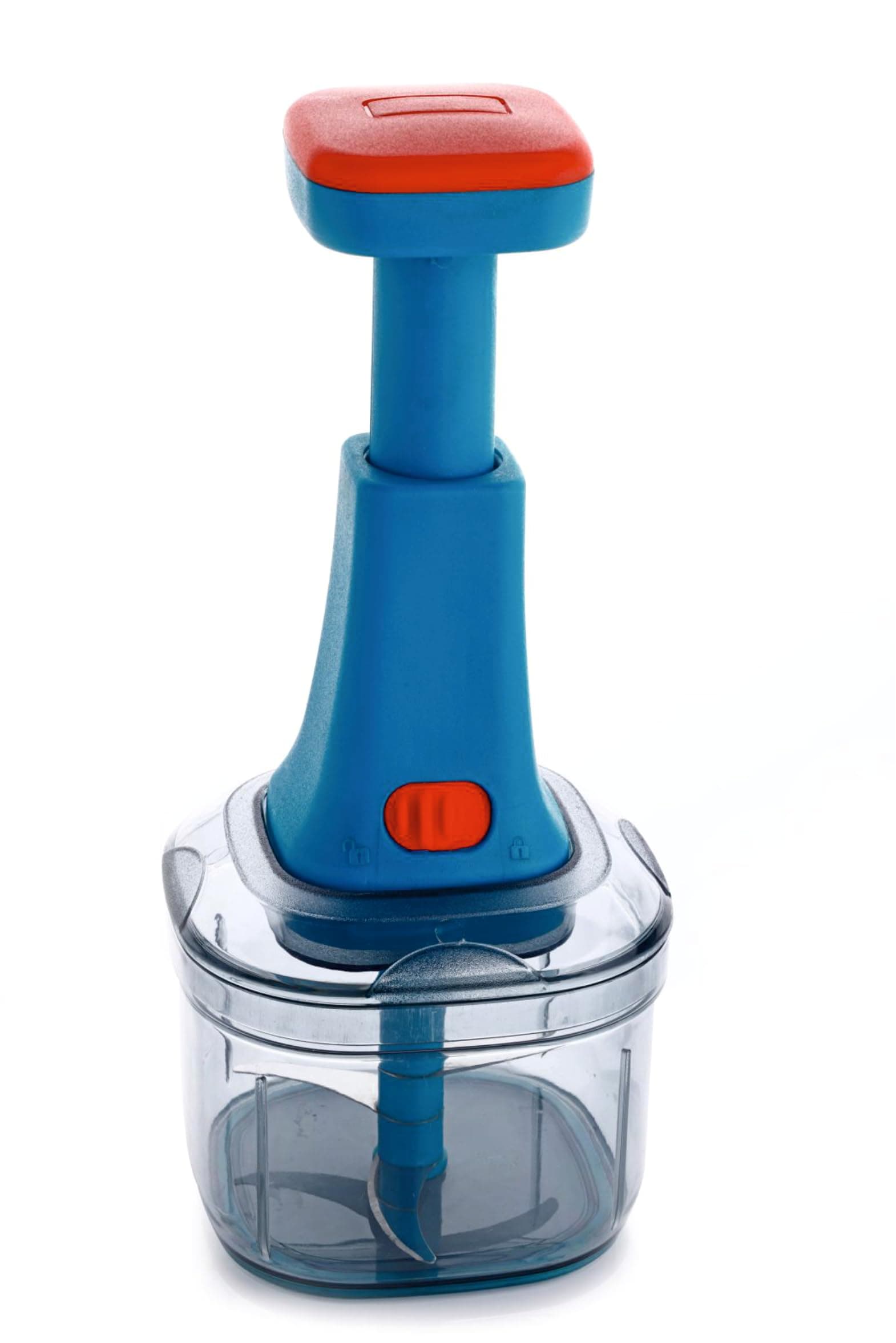 - Ganesh Clever Chop Push Chopper Manual Hand Press Push Chopper with 3 Blades for Effortless Chopping Vegetables & Fruits-600ML, Multicolor