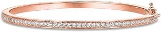 PAVOI 14K Gold Plated Cubic Zirconia Bangle Classic Tennis Bracelet | Gold Bracelets for Women