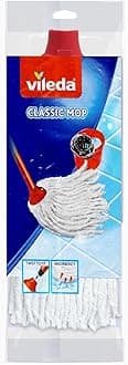 Vileda Classic Cotton Floor Mop Refill, Super Absorbent, Cost-Effective, White, 10 x 6 x 35 CM
