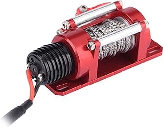 RC Winch, 1/10 Metal RC Crawler Winch Mini Electric Metal Winch Accessory for SCX10 D90 D110 TF2 KM2 Rc Winch Rcwinch