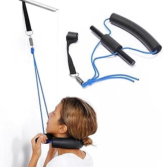 Fanwer Cervical Neck Traction Device Over Door, Portable Neck Stretcher Strap for Neck Pain Relief