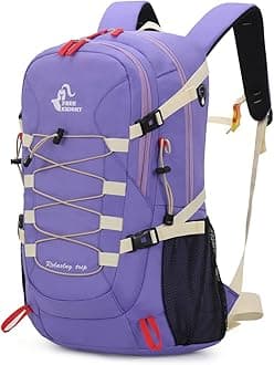 40L Waterproof Hiking Backpack with Rain Cover, Outdoor Sport Travel Bag Daypack for Camping Climbing Skiing Cycling (Violet)