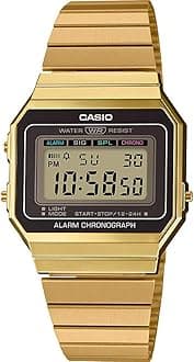 CasioCasio Collection Womens Digital Watch A700WE with Stainless Steel Strap