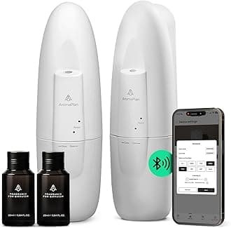 AromaPlan Authentic 2025 Upgraded Plug in Waterless Diffuser (2 Fragrances Included)-Cold Air & Nanotechnology Diffusers for Home & Office- Silent Wall Diffuser Plug in (2 Devices +2 Scents)