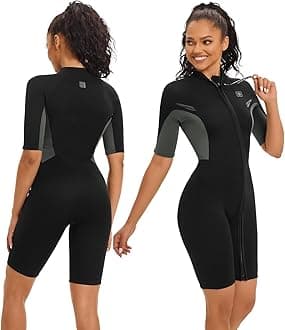 Seaskin Shorty Wetsuits for Mens Womens 2mm Front Zip Diving Suits