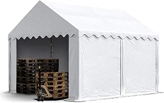 TOOLPORT Storage tent 3x4 m PVC 750 N waterproof white shelter with ground frame