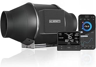 AC Infinity CLOUDLINE PRO T4, Quiet 100mm Inline Duct Fan with Temperature Humidity VPD Controller, WiFi Integrated App Control Ventilation Exhaust Fan for Heating Cooling Grow Tent Hydroponic 4-Inch