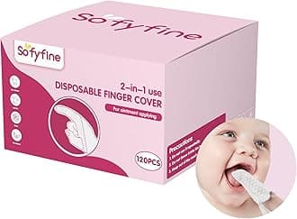 SOFYFINE 60 Counts Baby Tongue Cleaner and Oral Teeth Finger Toothbrush, Mouth and Gum Dry Wipes,for Newborn,0-24 Months Infants,Toddlers