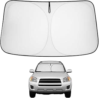 Front Windshield Sun Shade Foldable Sunshade Protector Custom Fit 2006-2012 Toyota RAV4 SUV Crossover, LE XLE Premium Limited XSE Hybrid Adventure Accessories 2023 Upgrade