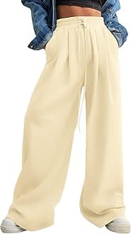 Aleumdr Wide Leg Sweatpants for Women 2025 Trendy Fashion High Waisted Drawstring Loose Long Pants with Pockets