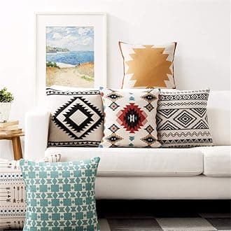 AEROHAVEN Set of 5 Designer Decorative Throw Pillow/Cushion Covers - CC142 - (18 x 18 inch)