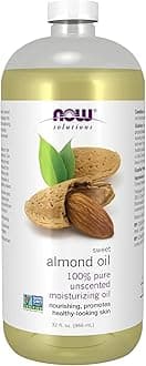 NOW Solutions, Sweet Almond Oil, 100% Pure Moisturizing Oil, Promotes Healthy-Looking Skin, Unscented Oil, 32-Ounce