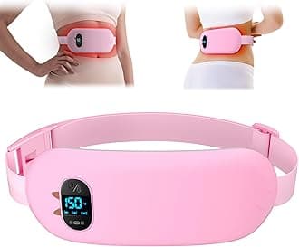 Portable Heating Pad for Cramps, Upgraded Cordless Electric Period Fast Heating Pad for Back Menstrual Belt 6 Heat 6 Vibrating Modes Gifts for Women Girls Her Girlfriend Pink