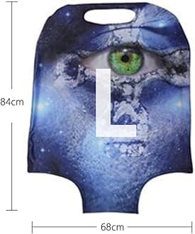 HUGS IDEA Cat Print Stylish Stretch Fabric Elastic Travel Luggage Protective Cover for 22/24/26 Inch