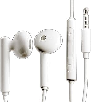 Original Huawei AM-115 headset in white for Huawei P8 Lite headphones with volume control and microphone