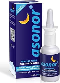 Asonor Snoring Nasal Spray (30milliliter), Effective Snore Stopper Drops for Better Sleep, Snore Relief Remedy Opens Up The Throat Air Passage, Enables Better Breathing, Natural Anti-Snoring Solution