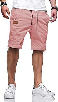 JMIERR Mens Casual Shorts - Cotton Drawstring Summer Beach Stretch Twill Chino Golf Shorts