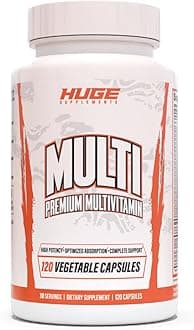 Huge Multi, Multivitamin for Men, High-Performance All-in-One Formula for Athletes & Bodybuilding, Vitamin & Mineral Replenishment, Supports Immune System & Healthy Hormone Levels (120 Capsules)