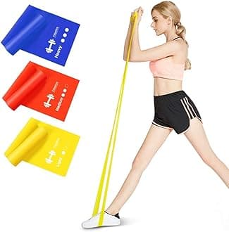6ft Long Natural Rubber Resistance Bands for Men, Women (Red, 20lbs)