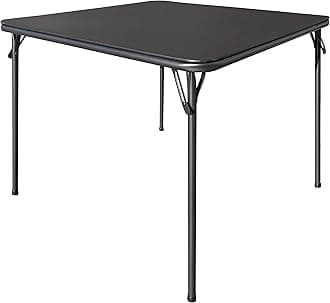 KAIHAOWIN 33" Small Square Folding Table, Vinyl Upholstery Card Table for 4 People Foldable Game Table Portable for Dining Indoor Outdoor Use with Collapsible Legs -Black