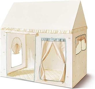 Tiny Land Kids Tent with Mat & Lights, Kids Play Tent for Toddlers, Blue Tent for Kids Indoor, Playhouse for Kids, Indoor Bed Toddler Tent, Play Room Furniture